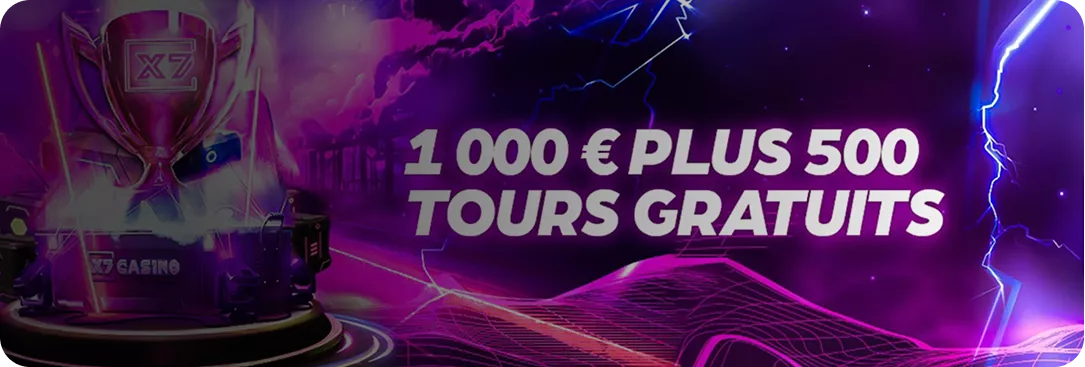 Commencez en grand avec 1000€ + 50 tours gratuits